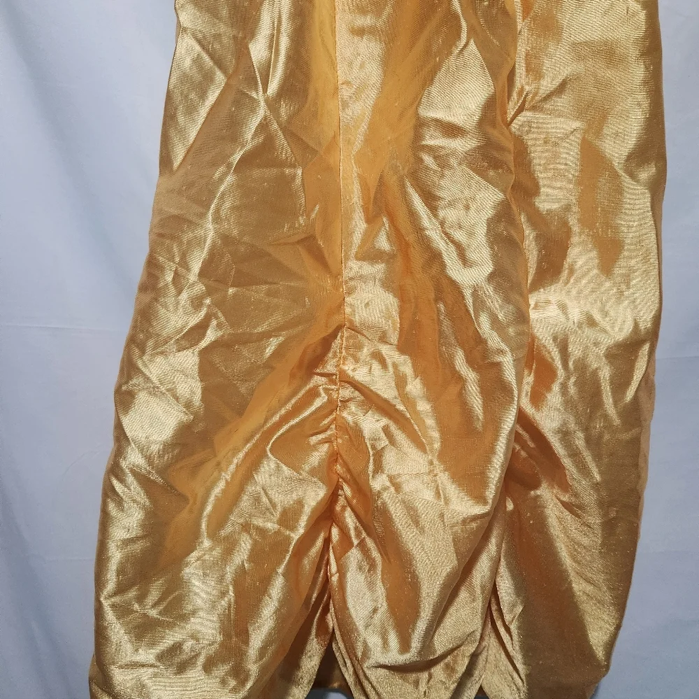 90s Disney Belle Beauty & Beast Shiny Golden Yellow Ball Gown Costume. Size 7-10